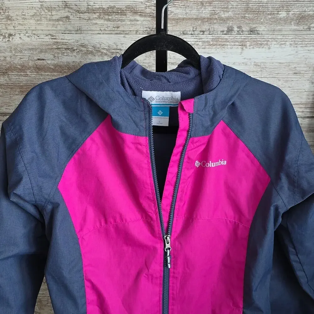 Columbia Endless Explorer Jacket Fuchsia and Charcoal Kids Size Large 14/16
